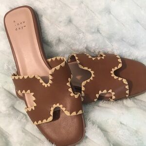A New Day Women's Brown Slide Sandals